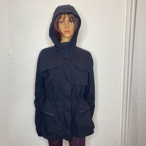 Athleta Outpost Jacket Coat Women’s Size S Full Zipper Black Work Travel EUC